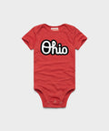 Script Ohio Outline Baby One Piece
